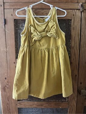 Sweet Heart Rose Girls' Bow-Front Tank Dress in Mustard